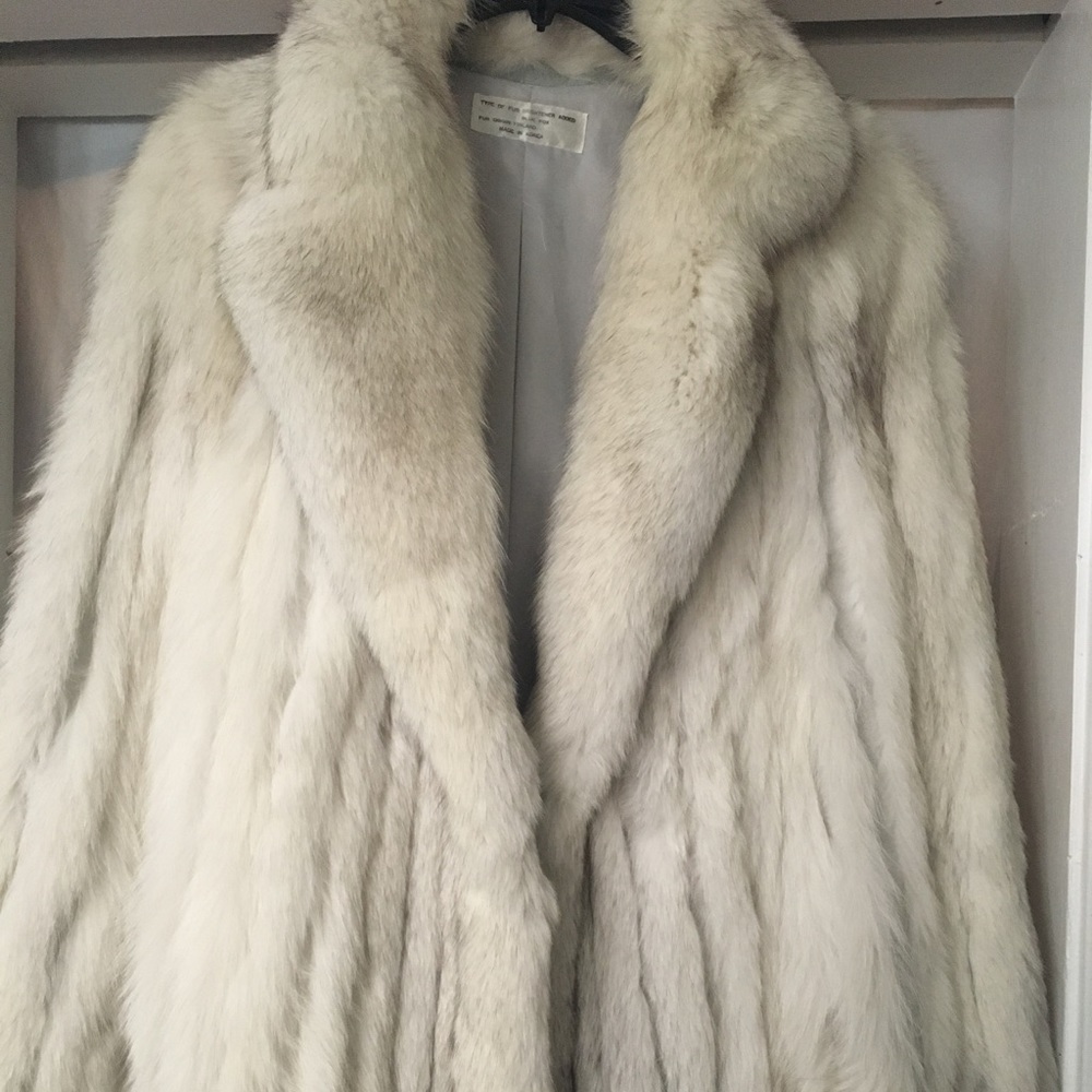 Blue fox fur coat
